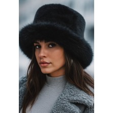 Yake Store  Bordo Kalın Peluş Kalpak Şapka Bere - Sıcak Tutan Şık Dış Mekan Soğuktan Koruma SPK1143 - Siyah