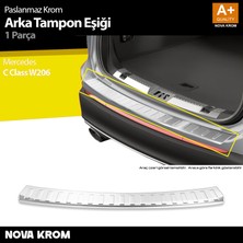 Nova Krom Mercedes C Class W206 Krom Arka Tampon Eşiği 2021 Üzeri