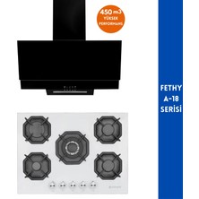 Eminçelik ve Afm Tech Marka Fethy A-18  5 Gözlü 2'li Siyah-Beyaz  Ankastre Set (22 386 Wok +FM3250)