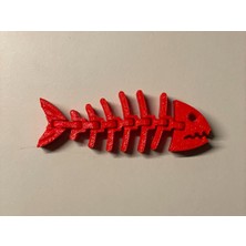 Sora Design Dekoratif Kırmızı Balık Iskeleti Figür
