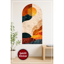 KOSS Dijital Oval Şekilli Dekoratif Sticker Sıcak Renkli Güneş Figürlü Duvar Sticker