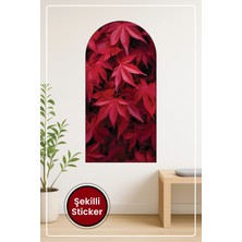 KOSS Dijital Oval Şekilli Tropikal Yaprak Desenli Dekoratif Duvar Sticker Ev Ofis Salon Hol Için Süs