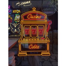 Neonled Casino Oyun Makinesi Dekoratif Neon (85X119CM)