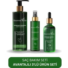 Heaven Rose Hr Biberiye Özlü 3'lü Saç Bakım Seti- Dökülme Karşıtı ve Aşırı Yıpranmış Saçlara Özel