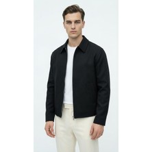 Plus Scorpion Erkek Fermuarlı Mevsimlik Mont Ceket – Tok Dokulu Gömlek Yaka