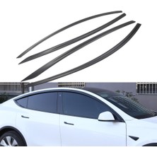 Ramm Tesla Model Y Cam Rüzgarlığı - Mat Siyah - 4 Adet Set