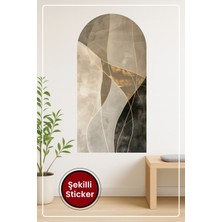 KOSS Dijital Oval Şekilli Lüks Tasarım Sticker Kıvrımlı Formlu Minimalist Duvar Sticker