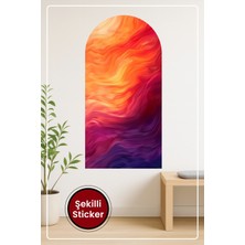 KOSS Dijital Oval Şekilli Soyut Renkli Sticker Modern Sanatsal Akışkan Desenli Duvar Sticker