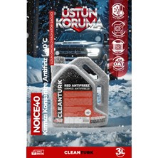 CleanTurk NOICE40 KIRMIZI Konsantre Antifiriz | -40°c Uzun Ömürlü Radyatör Sağlığı 3Litre Antifiriz