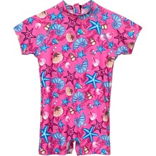 Remsa Mayo Uv Korumalı Tulum Kısa Kollu Şortlu Çocuk Bebek Yüzücü Mayo C64 Pink