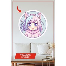 KOSS Dijital Tropikal Yeşil Palmiye Ağaçları Yuvarlak Sticker Doğa Temalı Ferahlatıcı Duvar Dekoru