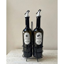 Leelahome 2'li Set Yeşil Yağdanlık 750 ml - Metal Standlı