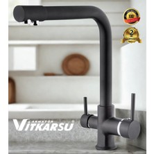 VİTKARSU ARMATÜR VİTKARSU Oval Lüks 3 Yollu Arıtma Çıkışlı Mix Aç-Kapa Mutfak Evye Bataryası