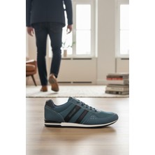 Enoch Erkek Çift Şeritli Perfore Detaylı Günlük Casual Spor Ayakkabı Sneaker