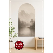 KOSS Dijital Doğa Manzaralı Oval Şekilli Duvar Sticker Ev Ofis Için Huzur Veren Minimalist Tasarım