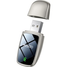 Yesido Araç Içi Kablosuz Wireless 2in1 Type-C ve USB Uyumlu Kablosuz 4.2 Bluetooth Carplay Adaptörü - Gold