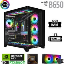 Xaser Lexus X680 Ryzen 7 7700 32GB Ram 1tb M.2 Nvme SSD 16GB RTX5060 Ti Sıvı Soğutmalı Oyuncu Tavsiye Sistem