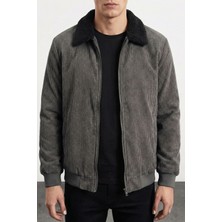 Genius Store Erkek Kadife Mont Peluş Astarlı Gömlek Yaka Rüzgar Geçirmez Kadife Mont