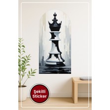 KOSS Dijital Oval Şekilli Satranç Taşı Desenli Dekoratif Duvar Sticker Ev Ofis Salon Hol Için Modern Süs