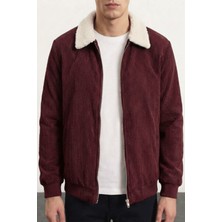 Genius Store Erkek Kadife Mont Peluş Astarlı Gömlek Yaka Rüzgar Geçirmez Kadife Mont