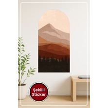 KOSS Dijital Oval Şekilli Minimal Tarz Manzara Desenli Dekoratif Duvar Sticker Ev Ofis Salon Hol Için Süs