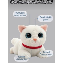 Top Rock Store Sevimli Kedi Peluş Yavru Kedi Sesli Miyavlayan Peluş Kedi Uyku Arkadaşı 30 cm
