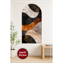 KOSS Dijital Oval Şekilli Renkli Soyut Sticker Sanatsal Görünümlü Modern Ev Dekorasyonu Duvar Sticker