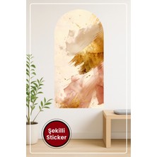 KOSS Dijital Oval Şekilli Modern Fırça Sticker Renkli Dokulu Görsel Estetik Duvar Alanı Tamamlayıcısı