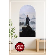 KOSS Dijital Oval Şekilli Caspar David Sanatçı Tablosu Dekoratif Duvar Sticker Ev Ofis Salon Hol Için Süs