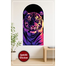 KOSS Dijital Oval Şekilli Neon Kaplan Desenli Dekoratif Duvar Sticker Modern Ev Ofis Iç Mekân Tasarımı Için