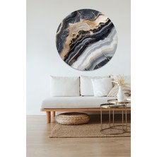 KOSS Dijital Renkli Mermer Deseni Yuvarlak Sticker, Yuvarlak Şekilli Sticker, Modern Mermer Duvar Dekoru