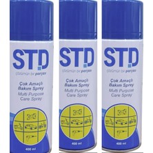Std Çok Amaçlı Bakım, Temizlık. Yağlama, Pas Sökücü Sprey 400ML ( 3 Adet )