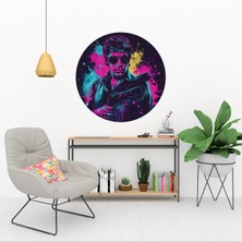 KOSS Dijital Renkli Tony Montana Yuvarlak Sticker, Yuvarlak Şekilli Sticker, Genç Odası Duvar Dekoru