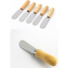 Aesco Tereyağı Bıçağı - Mini Spatula Ahşap Saplı 6 Adet