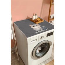 Ela Home Çamaşır Makinesi Örtüsü Yıkanabilir Kaymaz Tabanlı Koruyucu Mat Kedi