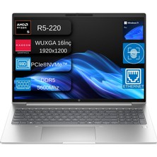 Hp Probook 4 G1AH16 Amd Ryzen 5 220 4.9ghz 8gb Ddr5 1tb SSD Windows 11 Pro Amd Radeon 740M 16" Wuxga (1920 x 1200) IPS 300NITS Taşınabilir Bilgisayar+Mouse Hediyeli CV0E7ATEX07