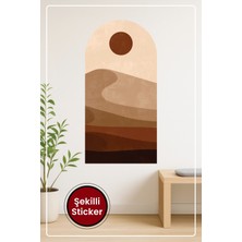 KOSS Dijital Oval Şekilli Bohem Manzara Minimal Renkler Desenli Dekoratif Duvar Sticker Ev Ofis Salon