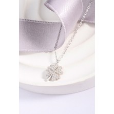 925 Ayar Gümüş Taşlı Yonca Kolye