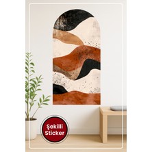 KOSS Dijital Oval Şekilli Minimal Soyut Bohem Sticker Modern Sanat Görünümlü Dekoratif Duvar Sticker