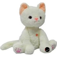 Top Rock Store Miyavlayan Sesli Kedi Peluş Oyuncak Oturan Tombul Kedi 35 cm