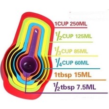 Essemag® Pratik Ölçü Kaşığı Kabı 5li Şeker Baharat Sıvı Ölçer Aparat