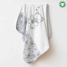 bebexy Ayıcık Desenli Battaniye Gri