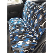 Oto Aksesuarcım Likralı Kumaş Servis Kılıfı Ön Arka Kamuflaj Mavi/siyah