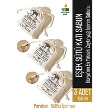 Olivos %100 Doğal Eşek Sütü ve Zeytinyağlı Katı Sabun Eşek Sütlü El Sabunu Yoğun Nemlendirici 150 gr 3 Adet