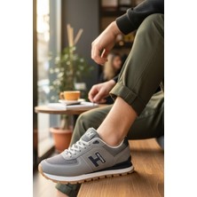Enoch Erkek H Logolu Tırtıklı Tabanlı Retro Stil Günlük Spor Ayakkabı Sneaker