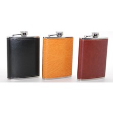 Epilons Paslanmaz Çelik Tekli 8 Oz Derili Matara  ALK2661