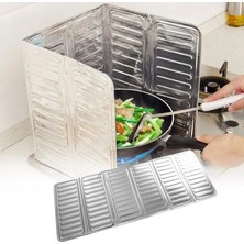 SiHako Ocak Sıçrama Koruyucu Katlanır Alüminyum Levha -Kolay Silinir Piknik Tüpü Rüzgar Önleyici Panel