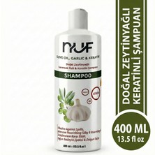 Nuf Doğal Zeytinyağlı ve Sarımsak Özlü, Saç Onarıcı ve Besleyici Şampuan 400ml