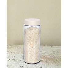 Leelahome Plastik Kapaklı Cam Saklama Kabı 1350 ml - Krem