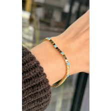 Tep's Jewellery Golden Grace Turkuaz Taşlı Gümüş Bileklik